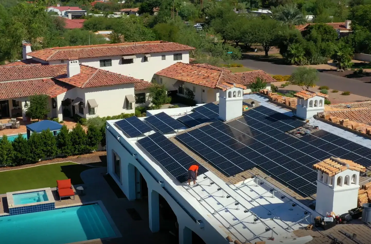 aerial view of a solar panel installation buckeye az
